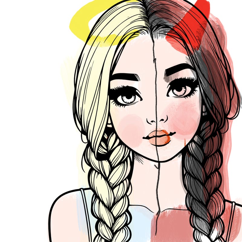 realistic girl with braids