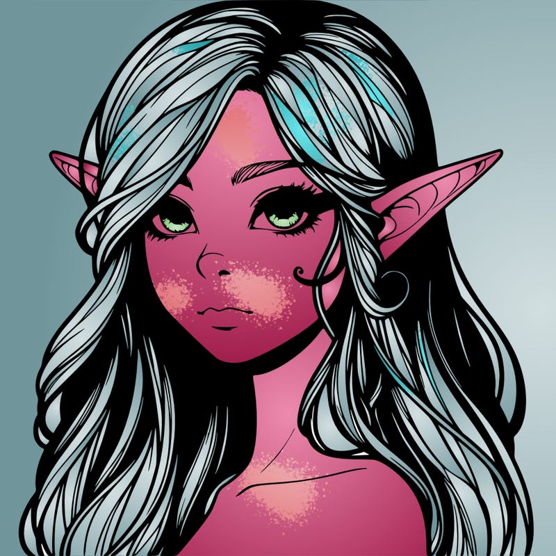 elf girl realistic dark fantasy