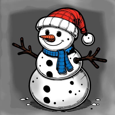 realistic christmas snowman