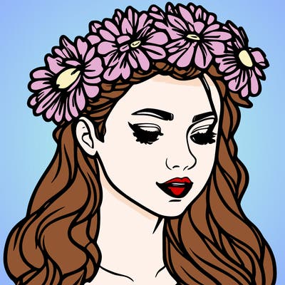 girl with flowers crown