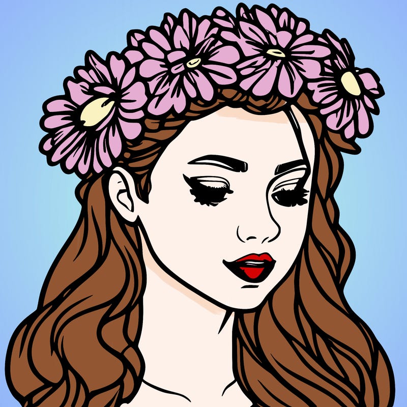 girl with flowers crown