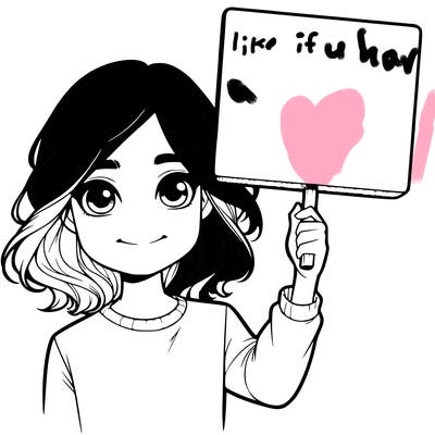 realistic girl holding up a sign