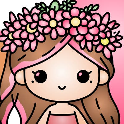 girl with a flowers crown detailed