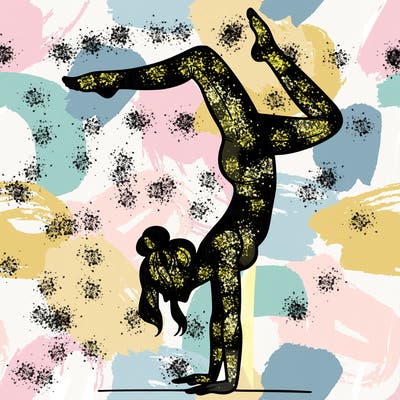 a woman doing a handstand