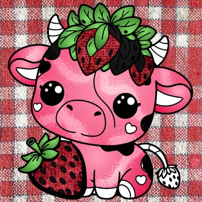 cute strawberry cow