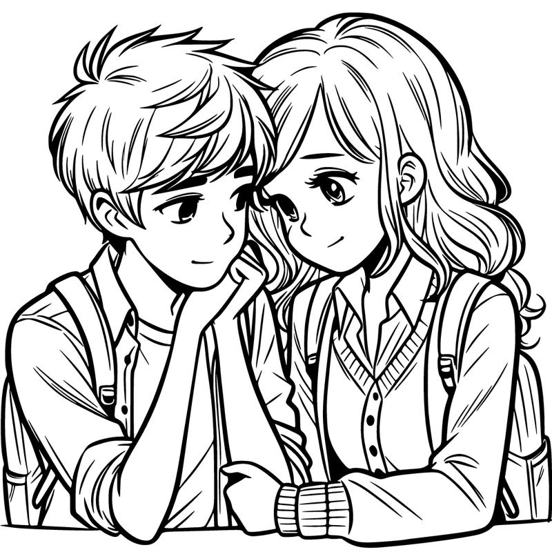 teenage couple in love