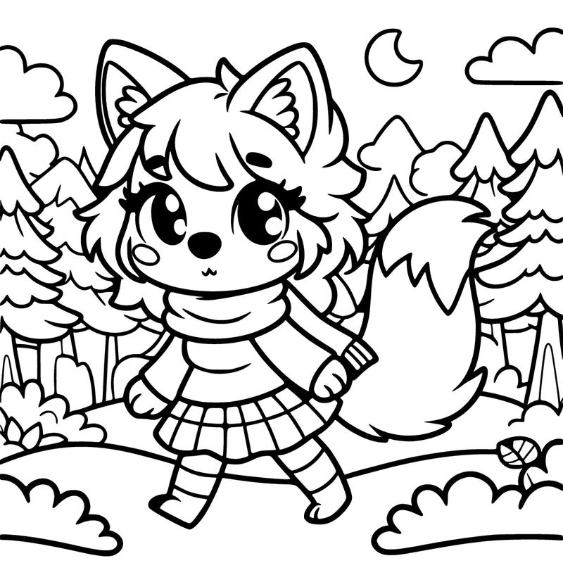 wolf girl in the woods