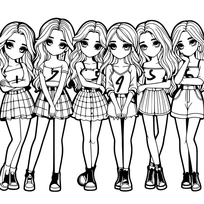 a group of girls realistic