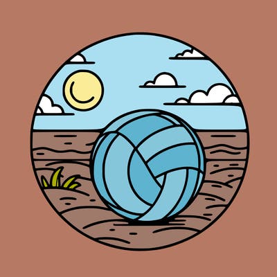volleyball on a beach