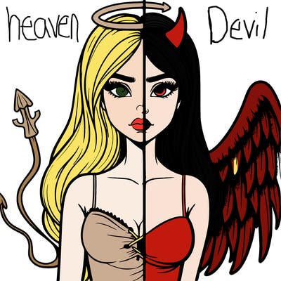 devil vs angel realistic girl