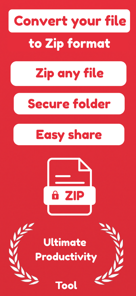 Banner promocional para o Kit de Ferramentas de Arquivos Zip mostrando conversão de arquivos zip e recursos de pasta segura