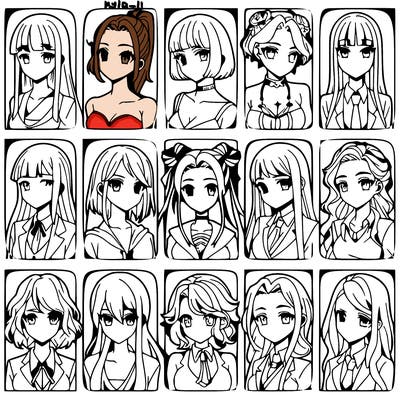 girls that look diffrent anime