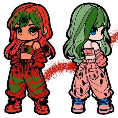 girl in crop top and baggy pants