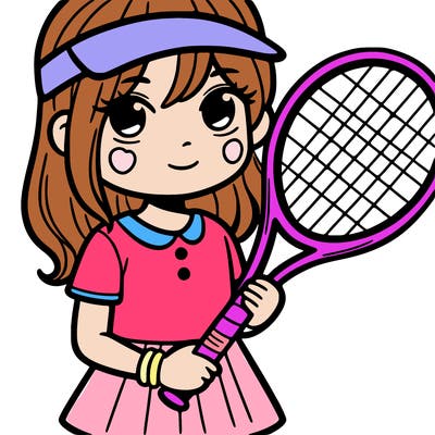girl holding tennis racket