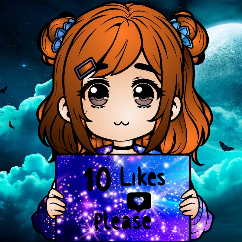 a girl with a sign saying 10 likes please
