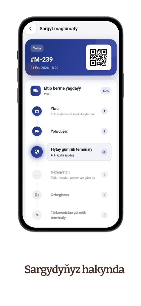 Cargo MB Express - Cargo MB Express app interface showing detailed shipment tracking status and logistics timeline