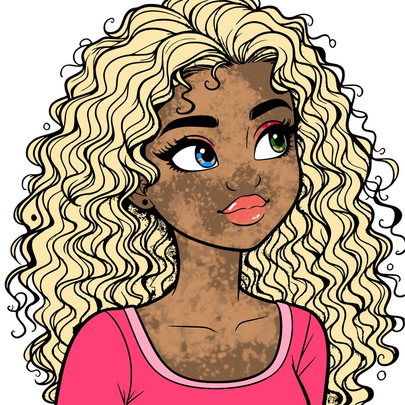 realistic girl with curly hair