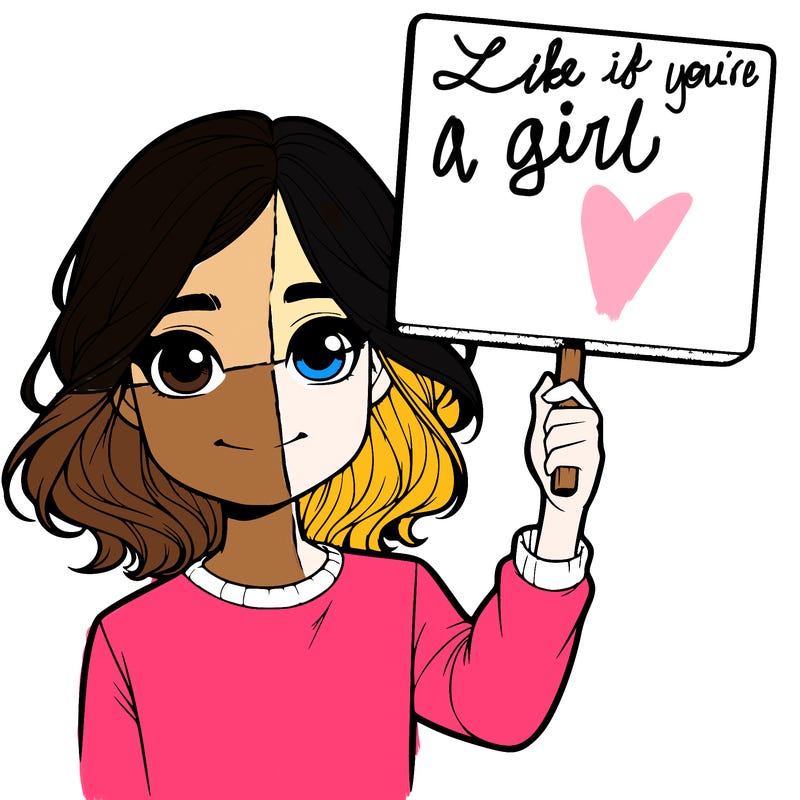 realistic girl holding up a sign