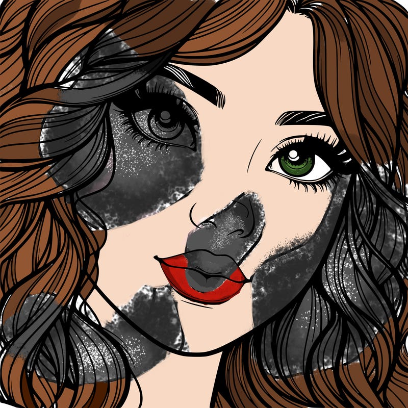 beautiful realistic girl close up to the camera with wavy hair,