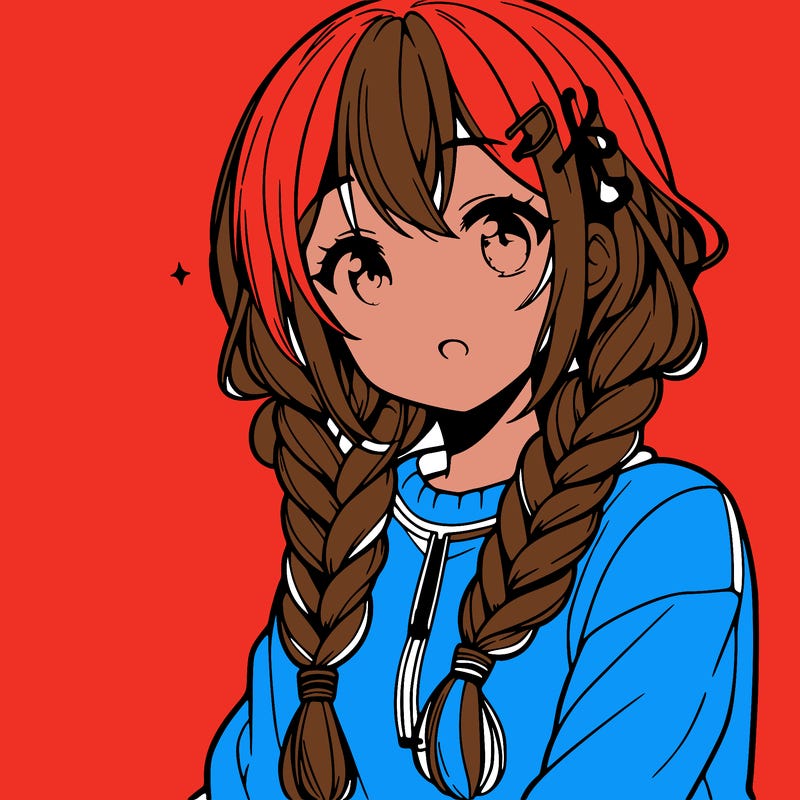 anime woman with braids