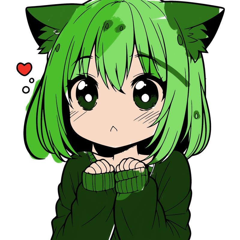 shy anime catgirl