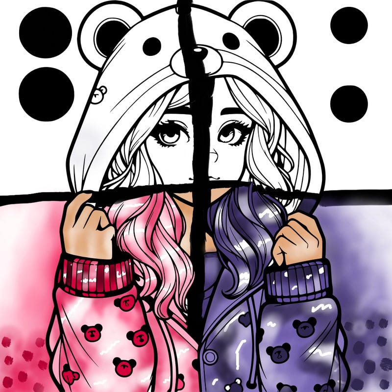 realistic girl in a animal pjs hoodie