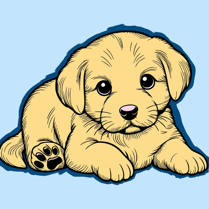 a cute realistic puppy