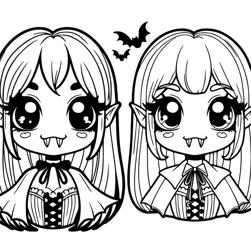 cute and easy 2 vampire girls that are friends! easy! cute, scary, and popular!