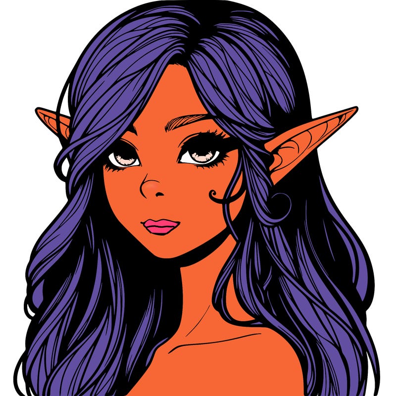 elf girl realistic dark fantasy