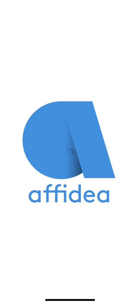 Affidea Connect Italy - Logo dell'app Affidea Connect Italy su una schermata di caricamento bianca