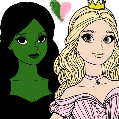 elfaba and glinda realistic girls