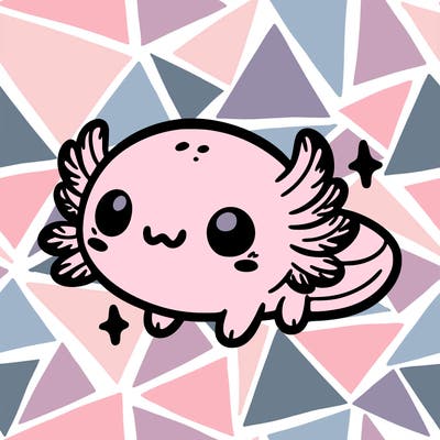 cute easy baby axolotl