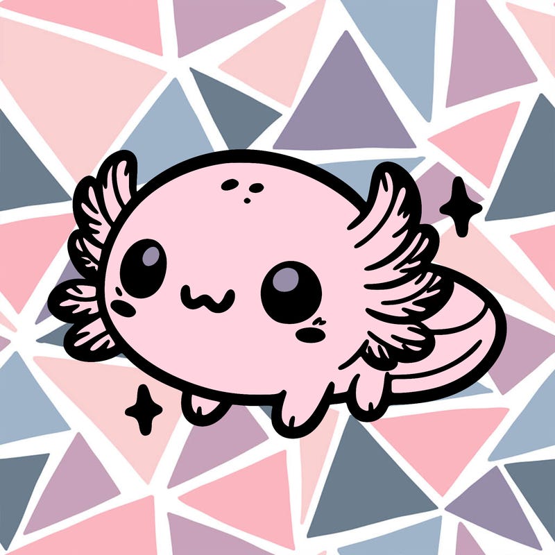 cute easy baby axolotl