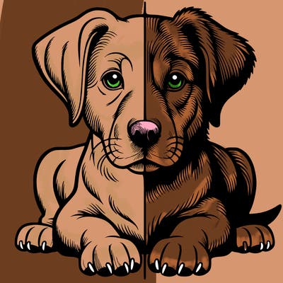 realistic dog split picture