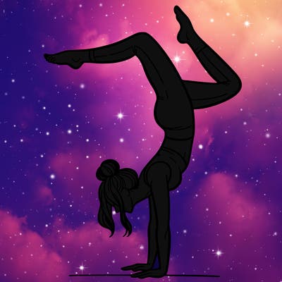 a woman doing a handstand