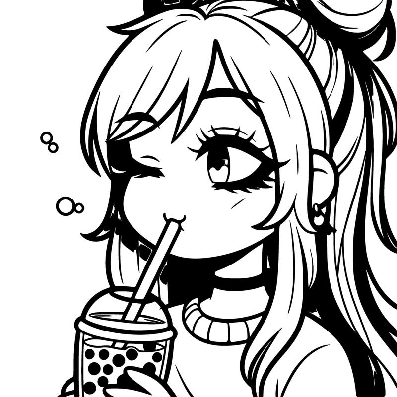 girl drinking boba