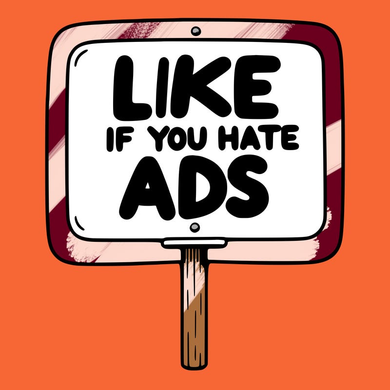 a sign that says like if you hate ads