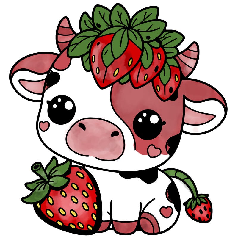 cute strawberry cow