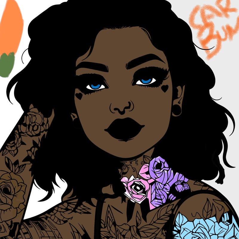 realistic girl with tattoos all over