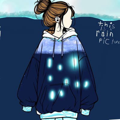 realistic girl with a oversized sweatshirt on and a bun