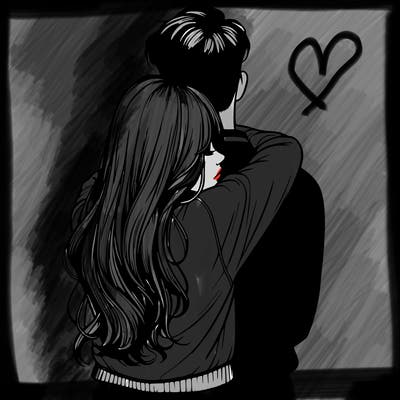 realistic girl hugging boyfriend from back