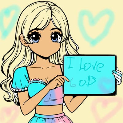 realistic pretty girl holding blank sign