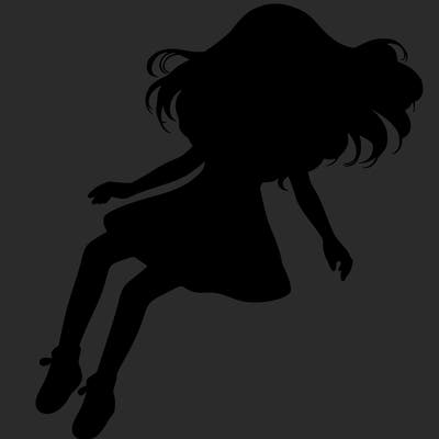 realistic girl floating