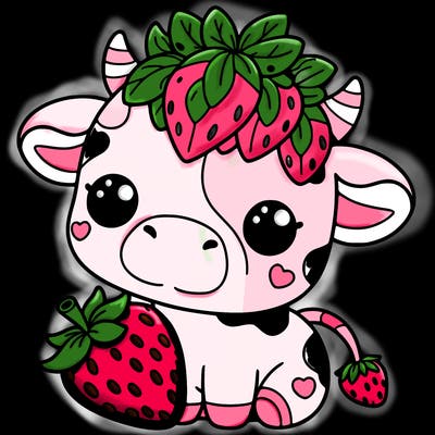 cute strawberry cow