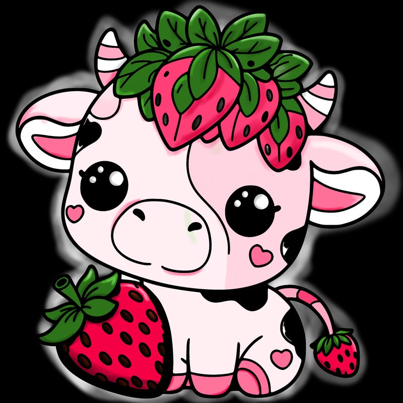 cute strawberry cow