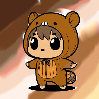 chibi in a capybara costume