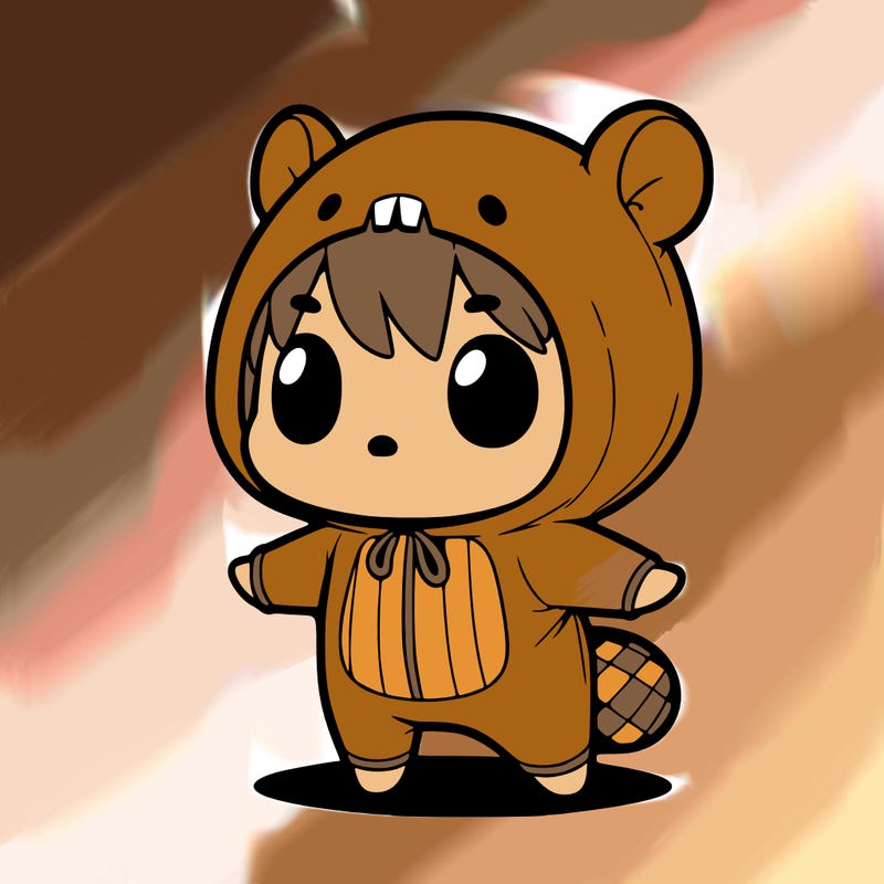 chibi in a capybara costume