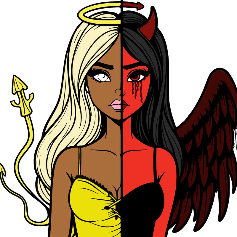 devil vs angel realistic girl