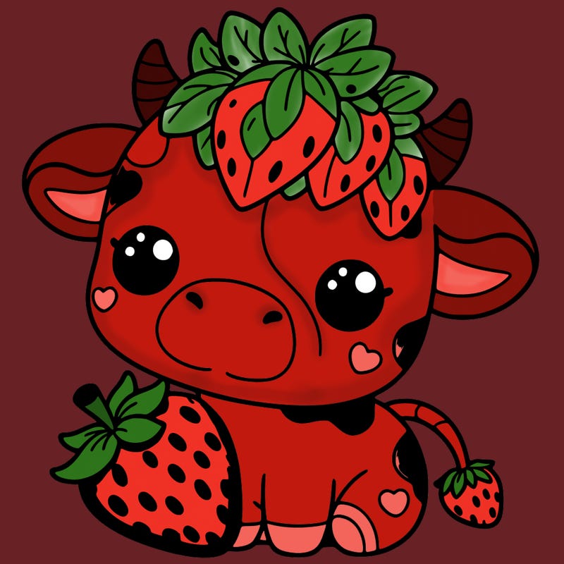 cute strawberry cow