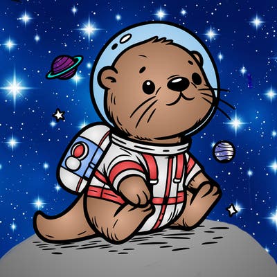otter in a space suit